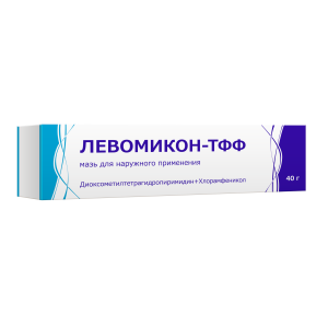 Левомикон-ТФФ мазь д/наруж примен 40г Купить Левомикон-ТФФ мазь д/наруж примен 40г