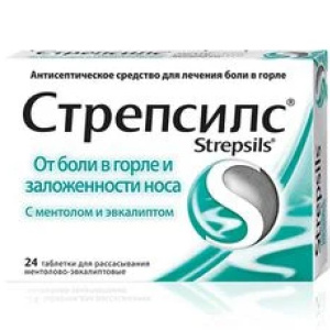 Стрепсилс таблетки для рассасывания №24 ментол-эвкалипт Купить Стрепсилс таблетки для рассасывания №24 ментол-эвкалипт