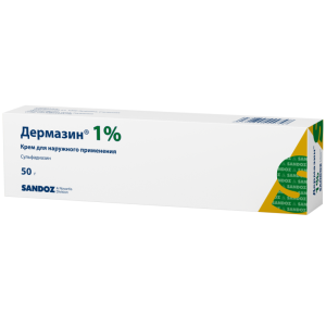 Дермазин крем для наружного применения 1% 50г Купить Дермазин крем для наружного применения 1% 50г