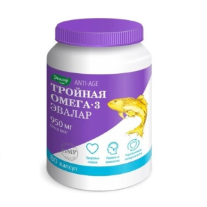 Тройная Омега 3 950 мг 80 шт капсулы Купить Тройная Омега 3 950 мг 80 шт капсулы