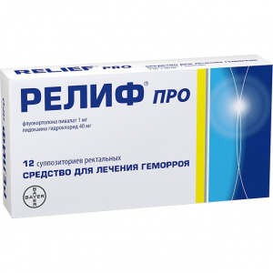 Релиф Про суппозитории рект 40 мг+1 мг №12 Купить Релиф Про суппозитории рект 40 мг+1 мг №12