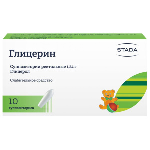 Глицерин суппозитории рект д/детей 1,24г №10 Купить Глицерин суппозитории рект д/детей 1,24г №10