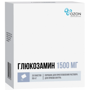 Глюкозамин порошок д/р-ра д/внутр 1500мг №20 Купить Глюкозамин порошок д/р-ра д/внутр 1500мг №20