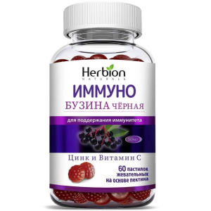 Иммуно Бузина Черная 60 шт пастилки жевательные Купить Иммуно Бузина Черная 60 шт пастилки жевательные