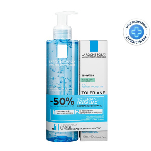 La Roche-Posay набор Toleriane Rosaliac AR уход корректирующий против покраснений 40 мл + Toleriane гель для лица и век мицеллярный 195 мл Купить  La Roche-Posay набор Toleriane Rosaliac AR уход корректирующий против покраснений 40 мл + Toleriane гель для лица и век мицеллярный 195 мл