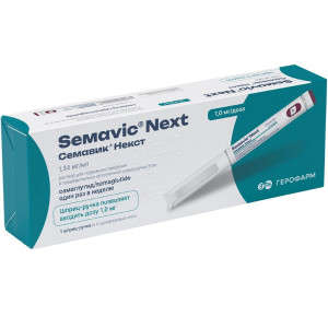 Семавик Некст 1 мг/1 мл 3 мл 1 шт раствор для подкожного введения шприц-ручка + 4 шт иглы Купить Семавик Некст 1 мг/1 мл 3 мл 1 шт раствор для подкожного введения шприц-ручка + 4 шт иглы