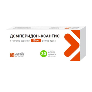 Домперидон-Ксантис таб ппо 10мг №30 Купить  Домперидон-Ксантис таб ппо 10мг №30