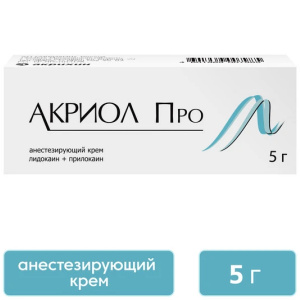 Акриол Про крем для местного и наружного применения 2,5%+2,5% 5г Купить Акриол Про крем для местного и наружного применения 2,5%+2,5% 5г