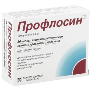 Профлосин капсулы кишечнораств пролонг 0,4мг №30 Купить Профлосин капсулы кишечнораств пролонг 0,4мг №30
