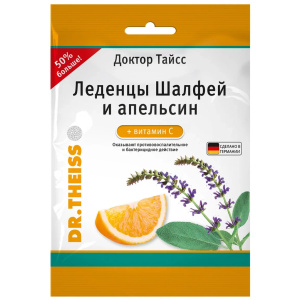 Доктор Тайсс леденцы от кашля пак 75г шалфей и апельсин Купить Доктор Тайсс леденцы от кашля пак 75г шалфей и апельсин