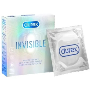 Durex Invisible презервативы ультра тонкие 3 шт. Купить Durex Invisible презервативы ультра тонкие 3 шт.