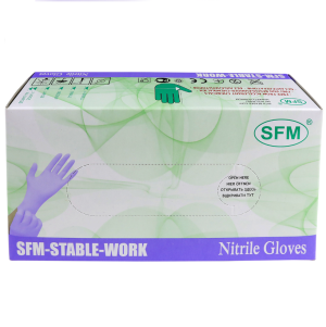 SFM перчатки нитриловые смотровые нестерильные неопудренные фиолетово-голубые 50 пар р.М Купить SFM перчатки нитриловые смотровые нестерильные неопудренные фиолетово-голубые 50 пар р.М