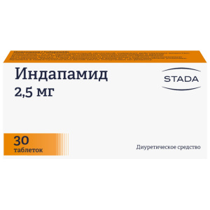 Индапамид таблетки ппо 2,5мг №30 Купить  Индапамид таблетки ппо 2,5мг №30