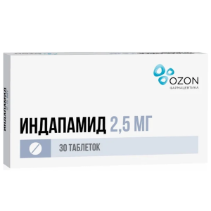 Индапамид таблетки ппо 2,5мг №30 (Озон) Купить Индапамид таблетки ппо 2,5мг №30 (Озон)
