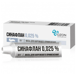 Синафлан мазь для наружного применения 0,025% 10г Купить Синафлан мазь для наружного применения 0,025% 10г