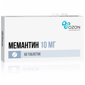 Мемантин 10 мг 60 шт таблетки покрытые пленочной оболочкой Купить Мемантин 10 мг 60 шт таблетки покрытые пленочной оболочкой