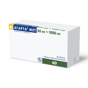 Агарта Мет таб ппо 50мг+1000мг №60 Купить Агарта Мет таб ппо 50мг+1000мг №60