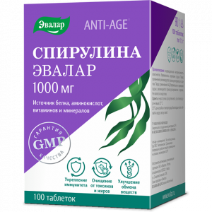 Анти-Эйдж Спирулина таб 1000мг №100 Купить  Анти-Эйдж Спирулина таб 1000мг №100