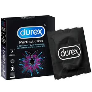 Durex Perfect Gliss 3 шт презервативы из натурального латекса Купить Durex Perfect Gliss 3 шт презервативы из натурального латекса