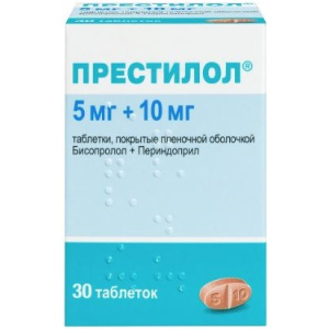 Престилол таб ппо 5мг+10мг №30 Купить  Престилол таб ппо 5мг+10мг №30