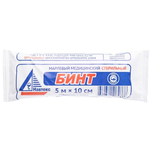 Бинт стер Навтекс 5мX10см плотн 25 г/м2 Купить  Бинт стер Навтекс 5мX10см плотн 25 г/м2