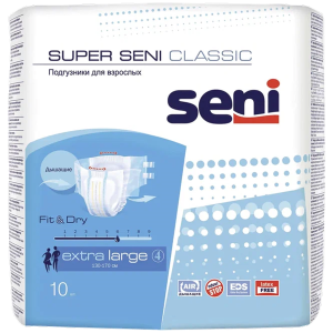 Seni Super Classic подгузники р.XL №10 (6 капель) Купить Seni Super Classic подгузники р.XL №10 (6 капель)