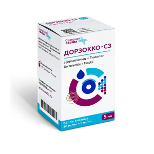 Дорзокко-СЗ 20 мг/мл + 5 мг/мл 5 мл капли глазные Купить Дорзокко-СЗ 20 мг/мл + 5 мг/мл 5 мл капли глазные