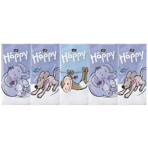 Хэппи платки носовые 3-х слойные №10*10 Купить Хэппи платки носовые 3-х слойные №10*10