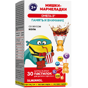 Мишки-Мармеладки Омега-3 пастилки жевательные №30 Купить Мишки-Мармеладки Омега-3 пастилки жевательные №30