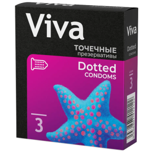 Viva презервативы с точечным рефлением 3 шт. Купить Viva презервативы с точечным рефлением 3 шт.