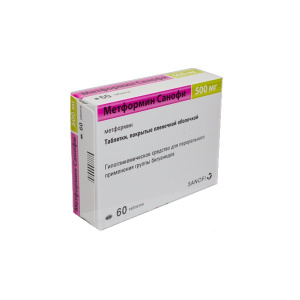 Метформин Санофи таб по 500мг №60 Купить Метформин Санофи таб по 500мг №60