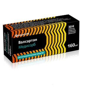 Валсартан Медисорб таб ппо 160мг №30 Купить  Валсартан Медисорб таб ппо 160мг №30
