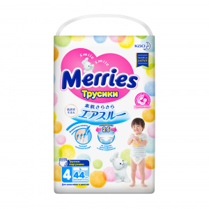 Merries трусы-подгузники р.L №44 9-14кг Купить  Merries трусы-подгузники р.L №44 9-14кг