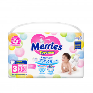 Merries трусы-подгузники р.M №33 6-11кг Купить  Merries трусы-подгузники р.M №33 6-11кг