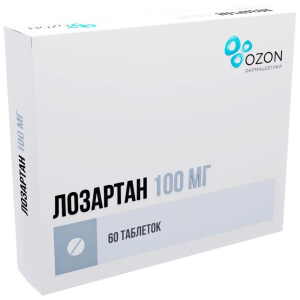Лозартан таб ппо 100мг №60 Купить  Лозартан таб ппо 100мг №60