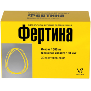 Фертина Инозит 1000мг Фолиевая к-та 100мкг порошок саше 3г №30 Купить Фертина Инозит 1000мг Фолиевая к-та 100мкг порошок саше 3г №30