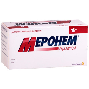 Меронем пор д/р-ра д/в/в введ 1г фл №10 Купить Меронем пор д/р-ра д/в/в введ 1г фл №10