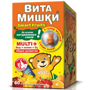 ВитаМишки Мульти+ пастилки жевательные 2,4г №60 йод и холин Купить ВитаМишки Мульти+ пастилки жевательные 2,4г №60 йод и холин