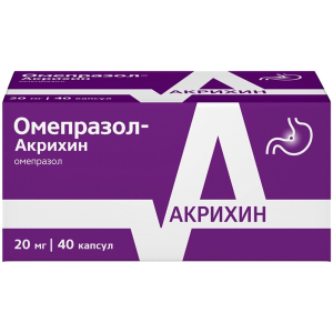 Омепразол-Акрихин капс кишечнораств 20мг №40 Купить Омепразол-Акрихин капс кишечнораств 20мг №40