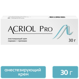 Акриол Про крем для местного и наружного применения 2,5%+2,5% 30г Купить Акриол Про крем для местного и наружного применения 2,5%+2,5% 30г
