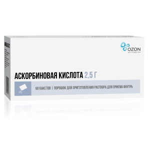 Аскорбиновая К-та пор д/внутр примен 2,5г №50 Купить Аскорбиновая К-та пор д/внутр примен 2,5г №50
