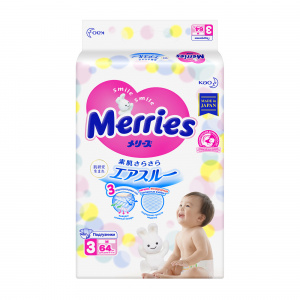 Merries подгузники р.M №64 6-11кг Купить  Merries подгузники р.M №64 6-11кг