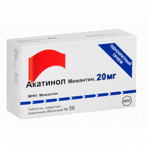 Акатинол Мемантин таб ппо 20мг №56 Купить  Акатинол Мемантин таб ппо 20мг №56
