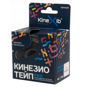 Kinexib Pro Кинезио Тейп 5 см х 5 см бинт адгезивный с усиленной фиксацией черный Купить Kinexib Pro Кинезио Тейп 5 см х 5 см бинт адгезивный с усиленной фиксацией черный