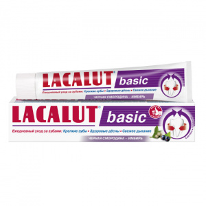 Lacalut Basic з/паста 60мл черная смородина Купить  Lacalut Basic з/паста 60мл черная смородина