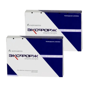 Набор 2 уп. Эксфорж 5мг+160мг 28 шт таб Купить Набор 2 уп. Эксфорж 5мг+160мг 28 шт таб