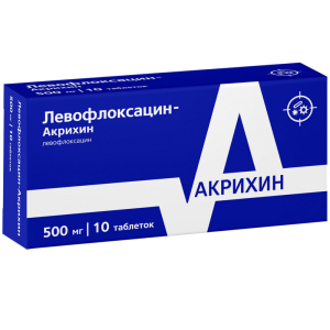 Левофлоксацин-Акрихин 500 мг 10 шт таблетки покрытые пленочной оболочкой Купить Левофлоксацин-Акрихин 500 мг 10 шт таблетки покрытые пленочной оболочкой