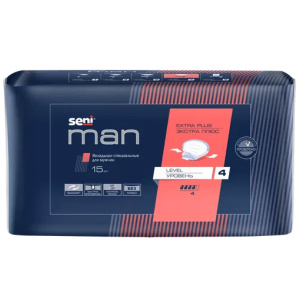 Seni Man Extra Plus Level 4 15 шт вкладыши урологические для мужчин Купить Seni Man Extra Plus Level 4 15 шт вкладыши урологические для мужчин