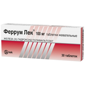 Феррум-Лек таблетки жев 100мг №30 Купить  Феррум-Лек таблетки жев 100мг №30