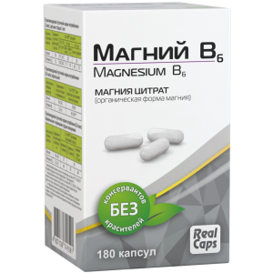 RealCaps Магний В6 500 мг 180 шт капсулы Купить  RealCaps Магний В6 500 мг 180 шт капсулы